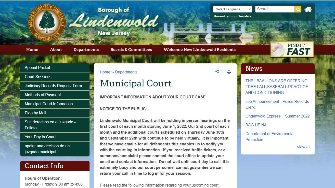 Municipal Court | Lindenwold NJ